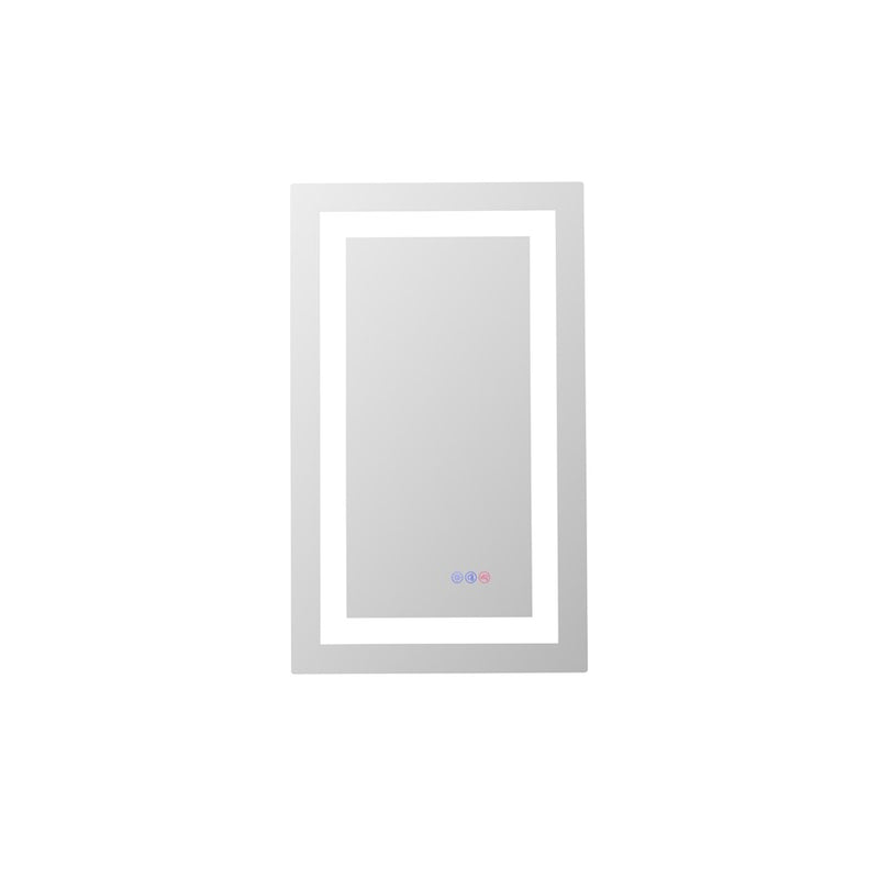 Elegant Kitchen and Bath Riven 2 Strip Light 30x18 LED Mirror, White