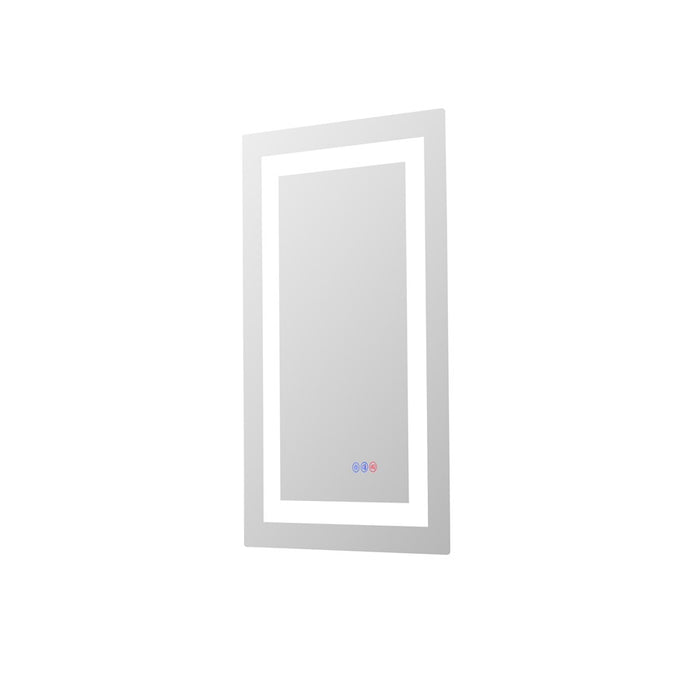 Elegant Kitchen and Bath Riven 2 Strip Light 30x18 LED Mirror, White