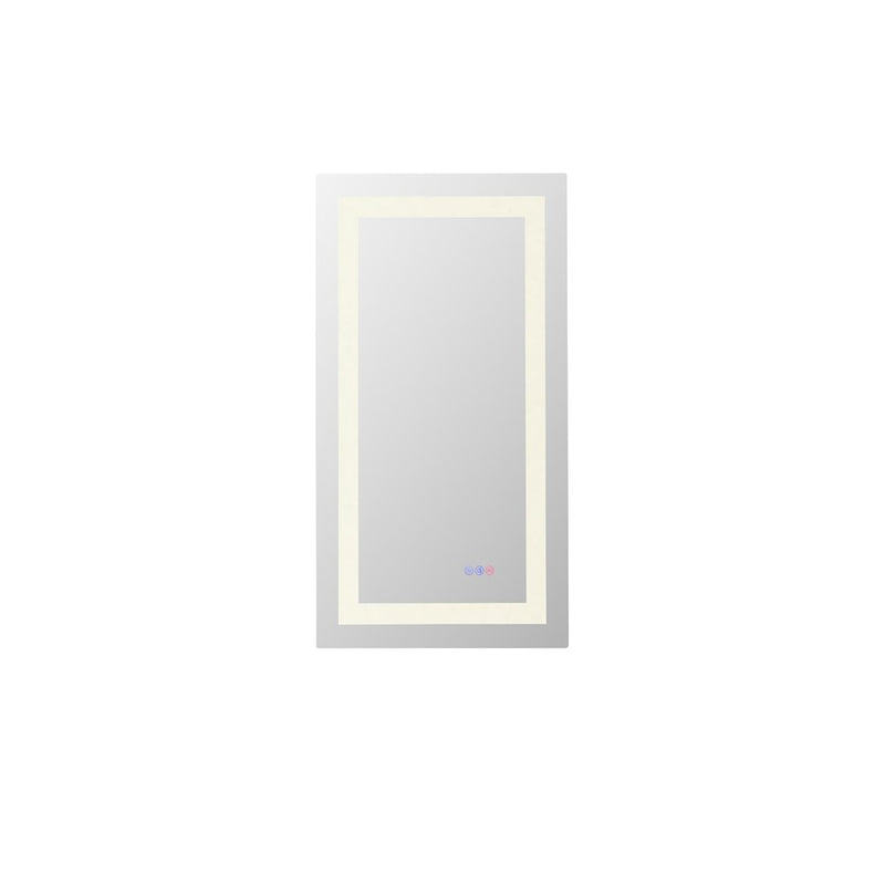 Elegant Kitchen and Bath Riven 2 Strip Light 36x18 LED Mirror, White