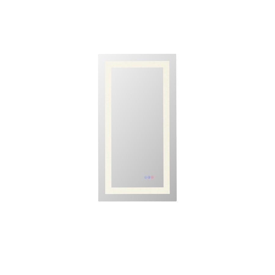 Elegant Kitchen and Bath Riven 2 strip Light 36x18 LED Mirror, White - MRE81836