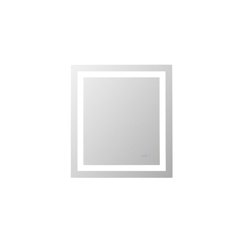 Elegant Kitchen and Bath Riven 2 Strip Light 30x27 LED Mirror, White