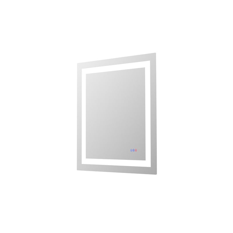 Elegant Kitchen and Bath Riven 2 Strip Light 30x27 LED Mirror, White