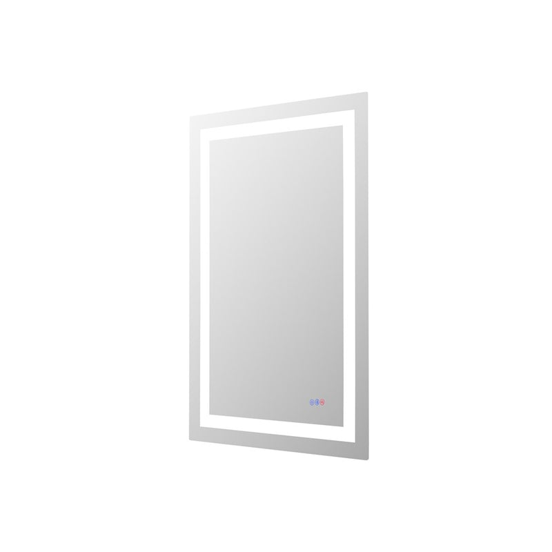 Elegant Kitchen and Bath Riven 2 Strip Light 40x27 LED Mirror, White