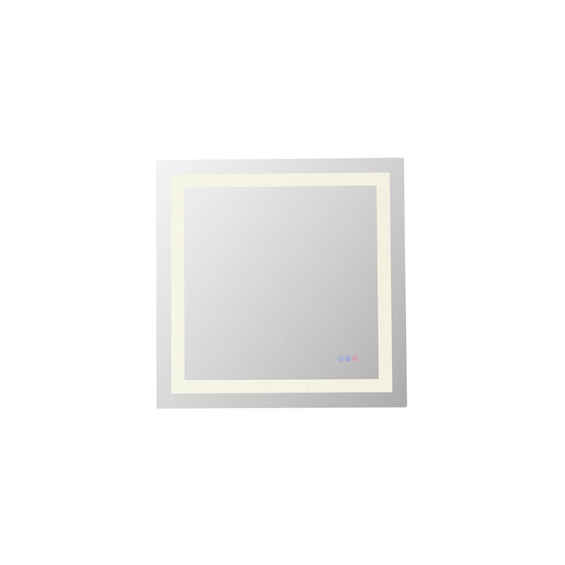 Elegant Kitchen and Bath Riven 2 Strip Light 30x30 LED Mirror, White