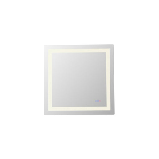 Elegant Kitchen and Bath Riven 2 strip Light 30x30 LED Mirror, White - MRE83030