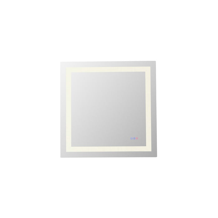 Elegant Kitchen and Bath Riven 2 strip Light 30x30 LED Mirror, White - MRE83030