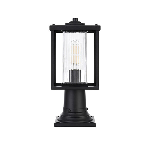 Elegant Lighting Dover 1 Light Outdoor Post Light, Black/Clear
