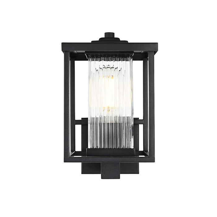 Elegant Lighting Dover 1 Light Outdoor Sconce, Black/Clear - OD302W12BK