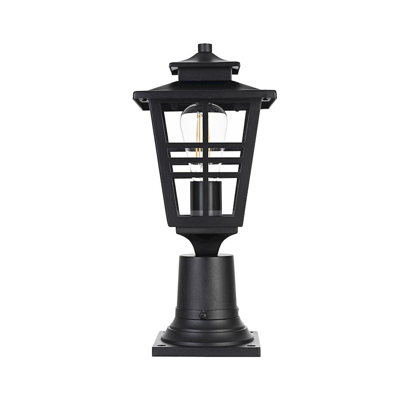 Elegant Lighting Macon 1 Light Outdoor Post Light, Black