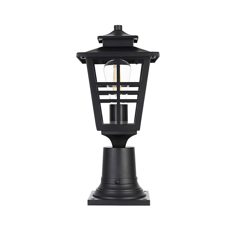 Elegant Lighting Macon 1 Light Outdoor Post Light, Black