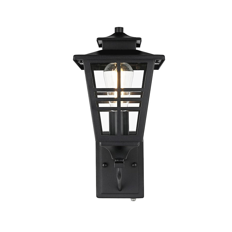Elegant Lighting Macon 1 Light Outdoor Sconce, Black