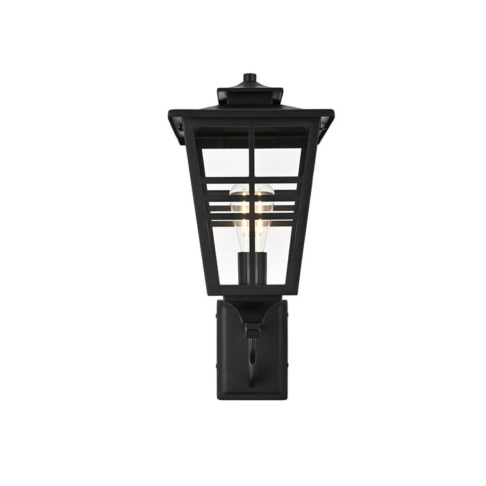 Elegant Lighting Macon 1 Light 8.5" Outdoor Wall Sconce, Black