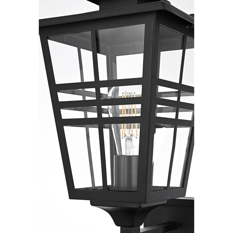 Elegant Lighting Macon 1 Light 8.5" Outdoor Wall Sconce, Black