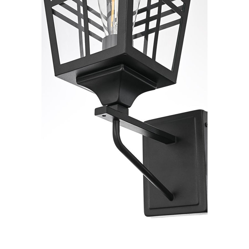 Elegant Lighting Macon 1 Light 8.5" Outdoor Wall Sconce, Black