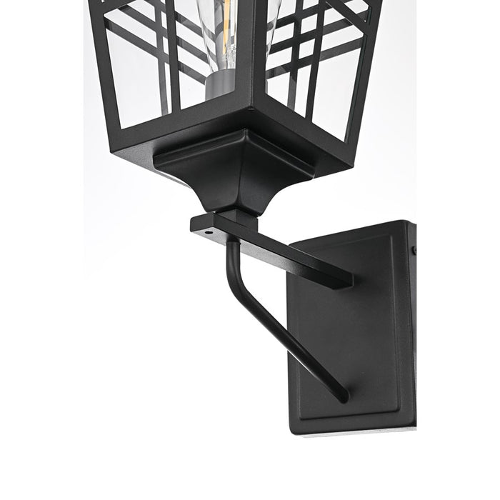 Elegant Lighting Macon 1 Light 8.5" Outdoor Wall Sconce, Black