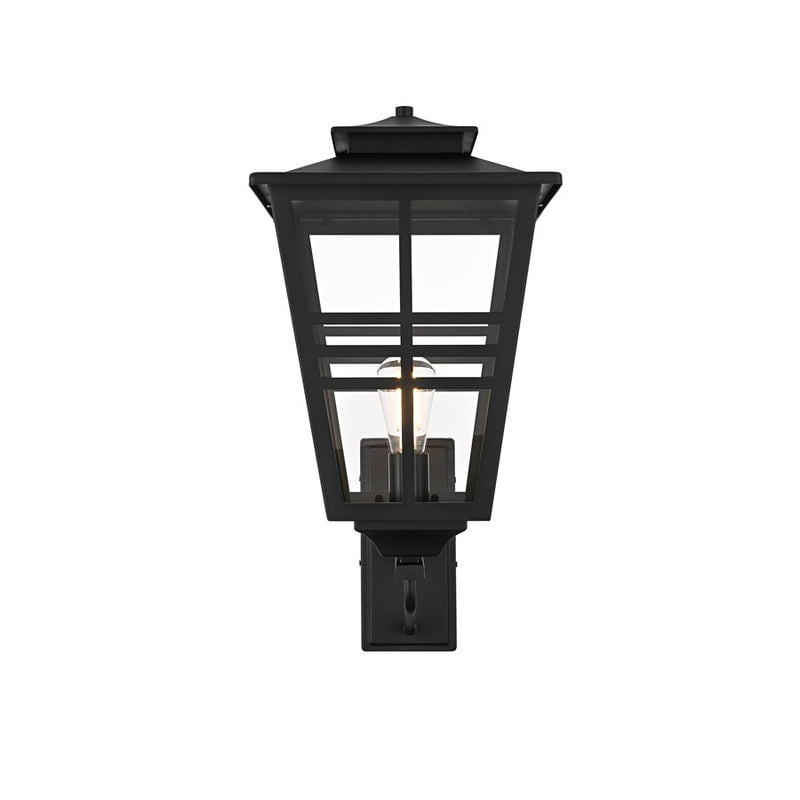 Elegant Lighting Macon 1 Light 12" Outdoor Wall Sconce, Black