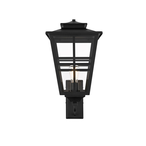 Elegant Lighting Macon 1 Light 12" Outdoor Wall sconce, Black - OD303W24BK