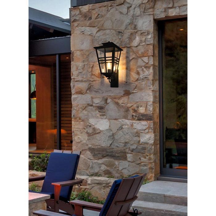 Elegant Lighting Macon 1 Light 12" Outdoor Wall Sconce, Black