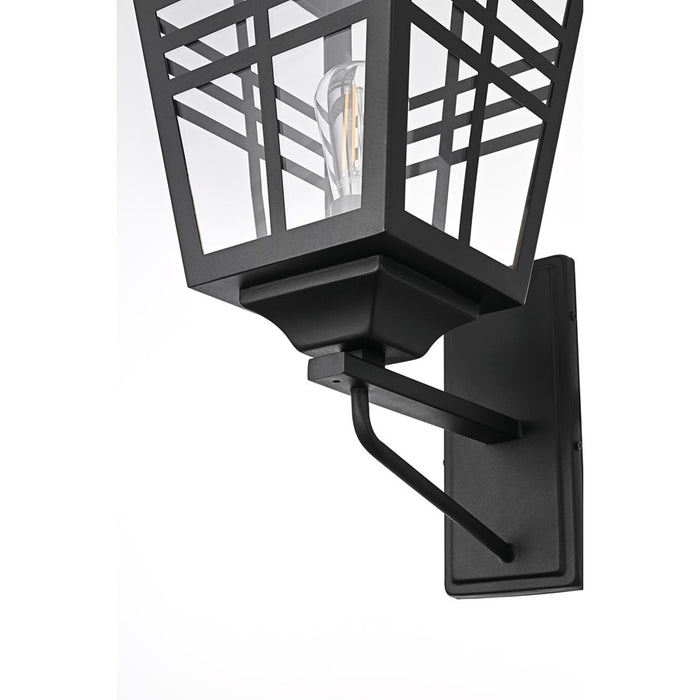 Elegant Lighting Macon 1 Light 12" Outdoor Wall Sconce, Black