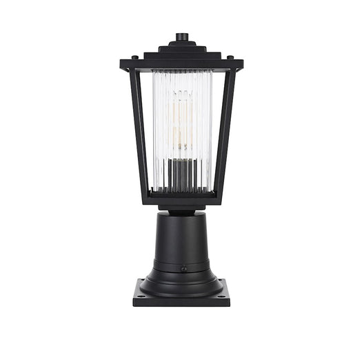 Elegant Lighting York 1 Light 16" Outdoor Post Light, Black/Clear