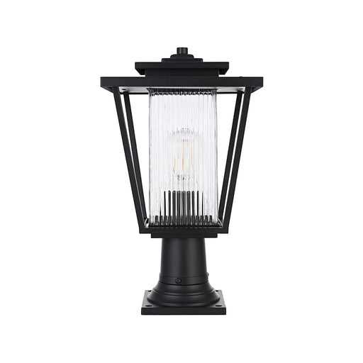 Elegant Lighting York 1 Light 18" Outdoor Post Light, Black/Clear