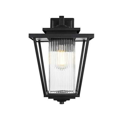 Elegant Lighting York 1 Light 16" Outdoor Sconce, Black/Clear - OD305W16BK