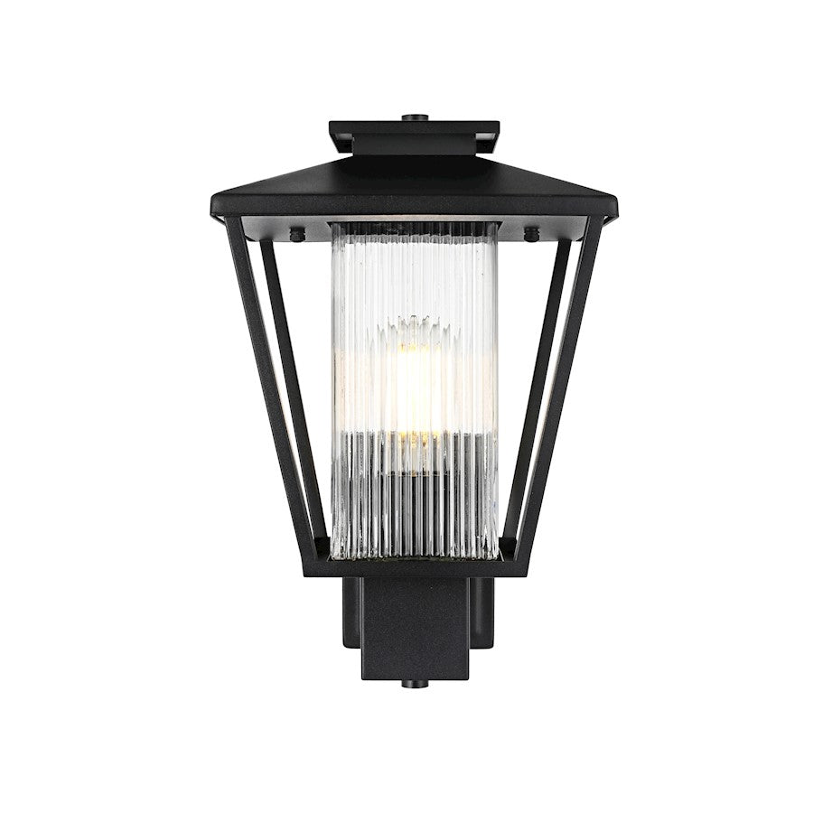 Elegant Lighting Gaul 1 Light Outdoor Sconce, Black/Clear