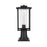 Elegant Lighting Philip 1 Light Outdoor Post Light, Black/Clear