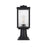 Elegant Lighting Ludlow 1 Light Outdoor Post Light, Black/Clear