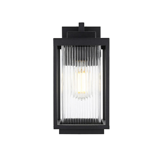 Elegant Lighting Ludlow 1 Light Outdoor Sconce, Black/Clear - OD308W13BK