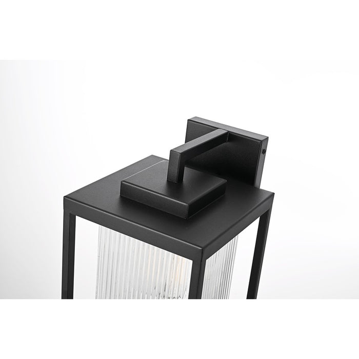 Elegant Lighting Ludlow 1 Light 8" Outdoor Wall Sconce, Black/Clear