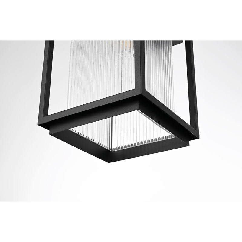 Elegant Lighting Ludlow 1 Light 8" Outdoor Wall Sconce, Black/Clear