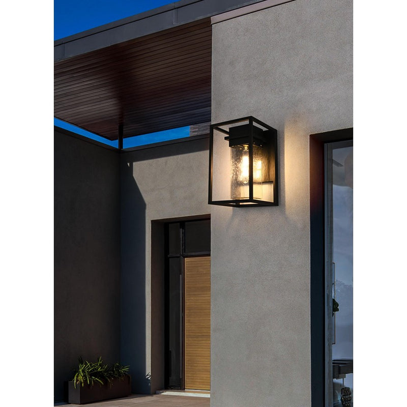Elegant Lighting Ludlow 1Lt 10" Outdoor Wall Sconce, Black/Clear