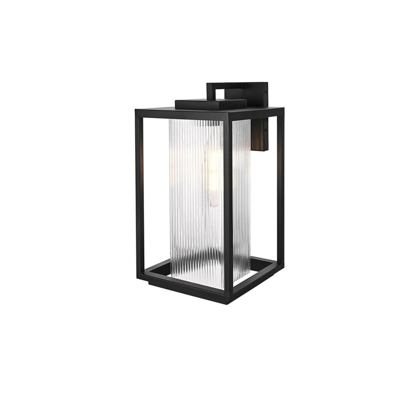 Elegant Lighting Ludlow 1Lt 10" Outdoor Wall Sconce, Black/Clear
