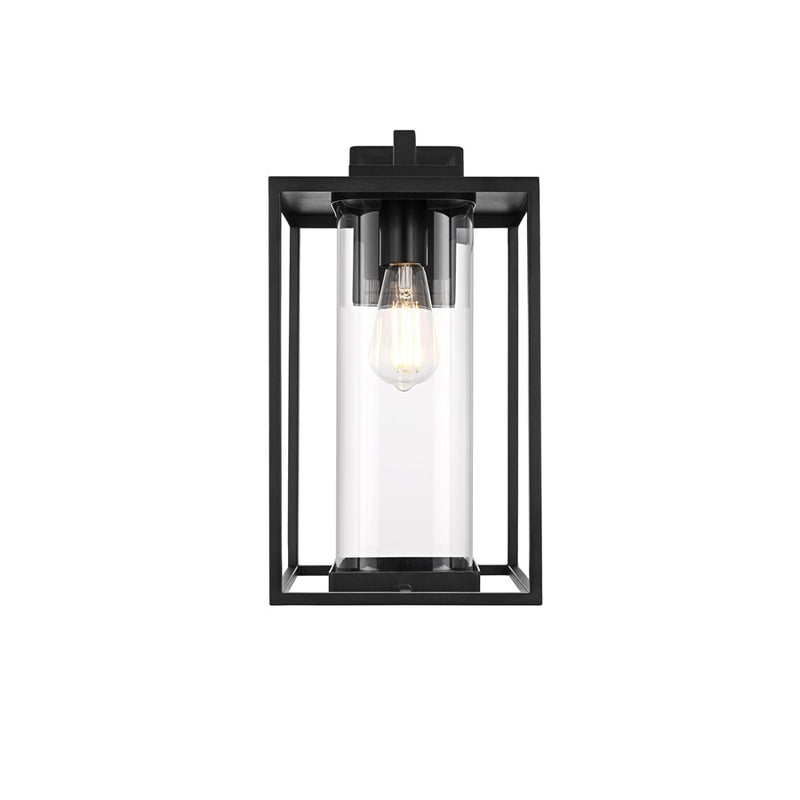 Elegant Lighting Memphis 1 Light 8.5" Outdoor Sconce, Black/Clear