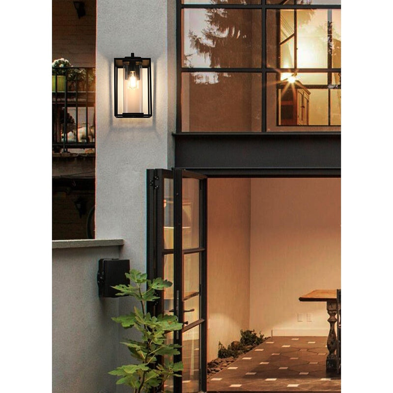 Elegant Lighting Memphis 1 Light 8.5" Outdoor Sconce, Black/Clear