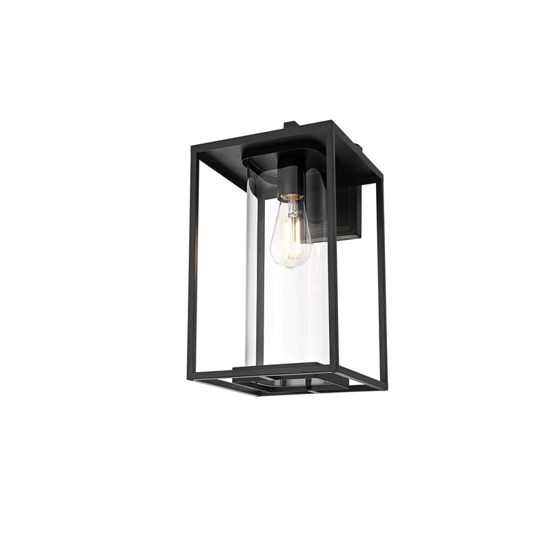 Elegant Lighting Memphis 1 Light 8.5" Outdoor Sconce, Black/Clear