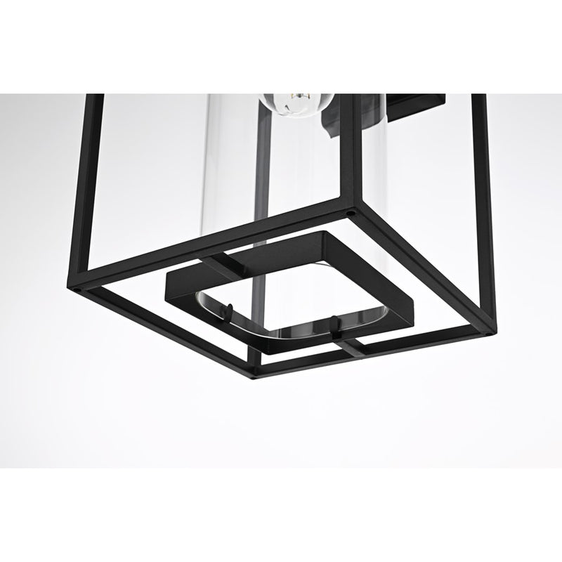 Elegant Lighting Memphis 1 Light 8.5" Outdoor Sconce, Black/Clear