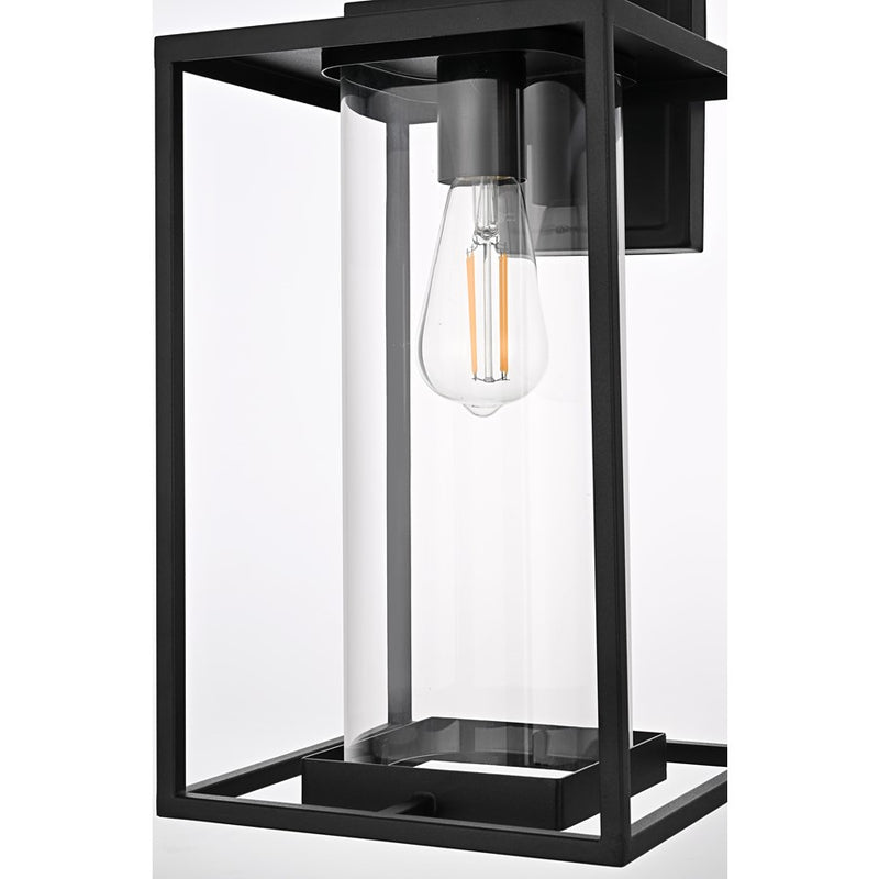 Elegant Lighting Memphis 1 Light 8.5" Outdoor Sconce, Black/Clear