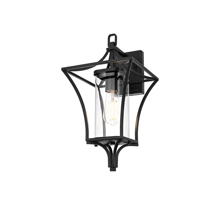 Elegant Lighting Belgrade 1Lt 9.5" Outdoor Wall Sconce, Black/Clear