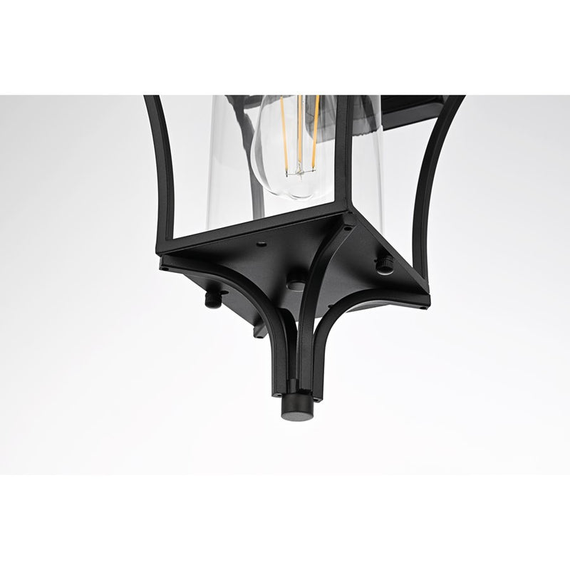 Elegant Lighting Belgrade 1Lt 9.5" Outdoor Wall Sconce, Black/Clear