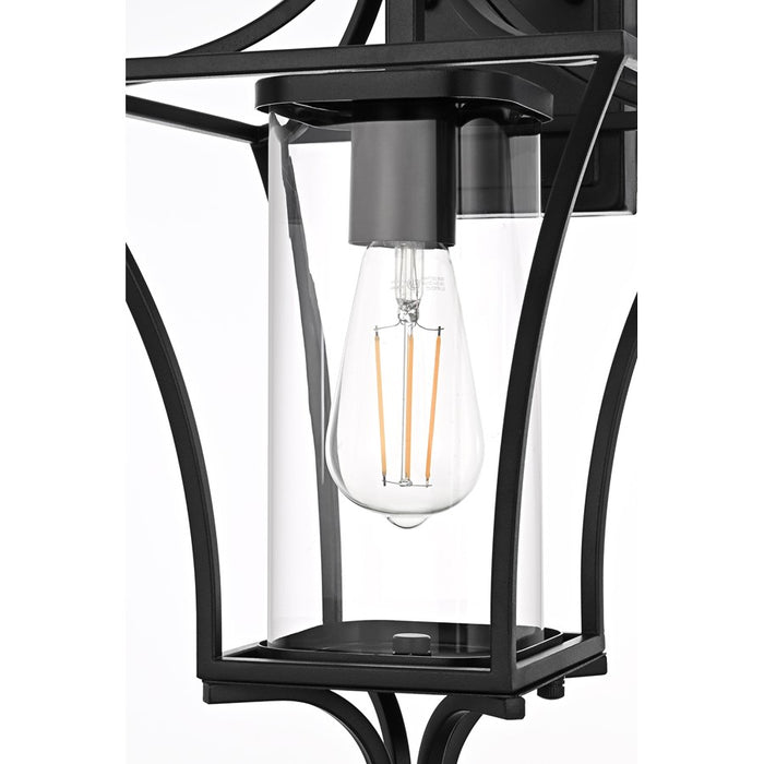 Elegant Lighting Belgrade 1Lt 9.5" Outdoor Wall Sconce, Black/Clear