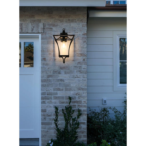 Elegant Lighting Belgrade 1Lt 12" Outdoor Wall Sconce, Black/Clear