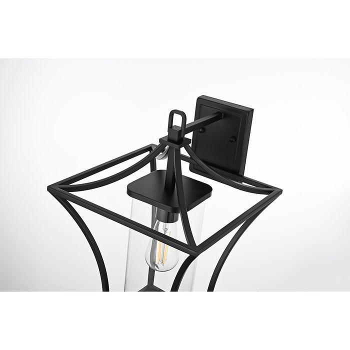 Elegant Lighting Belgrade 1Lt 12" Outdoor Wall Sconce, Black/Clear