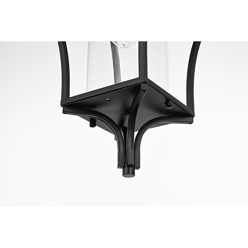 Elegant Lighting Belgrade 1Lt 12" Outdoor Wall Sconce, Black/Clear
