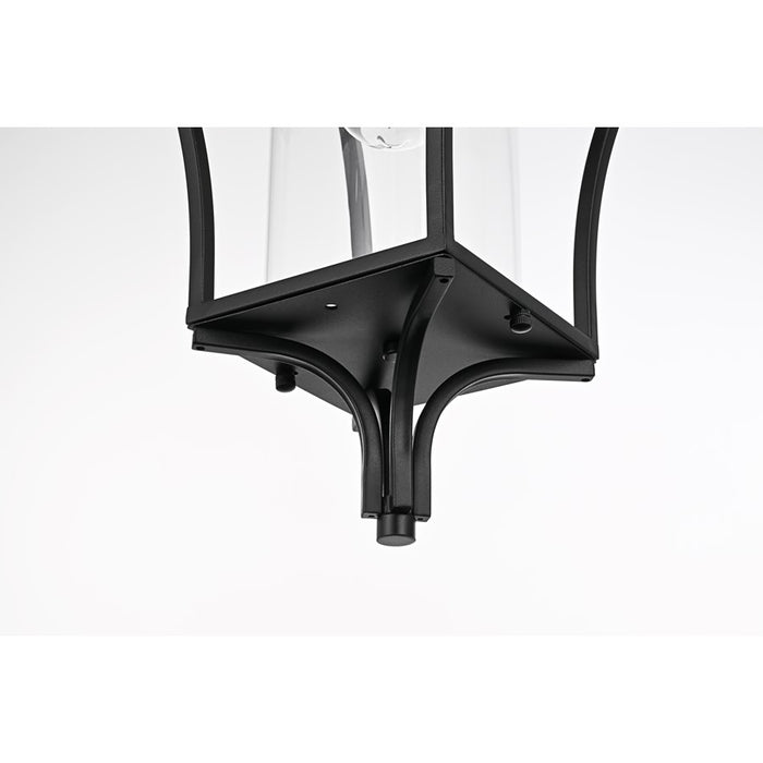 Elegant Lighting Belgrade 1Lt 12" Outdoor Wall Sconce, Black/Clear