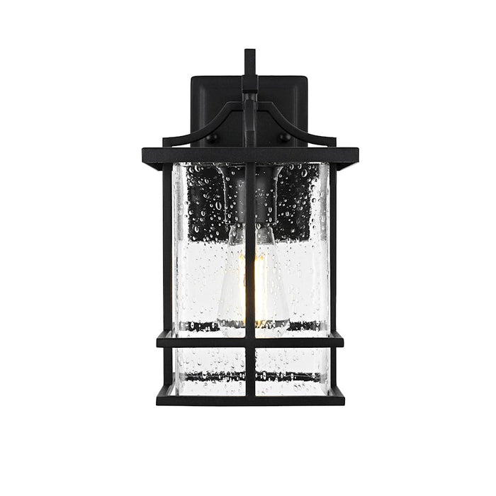 Elegant Lighting Miller 1 Light Outdoor Sconce, Black/Clear