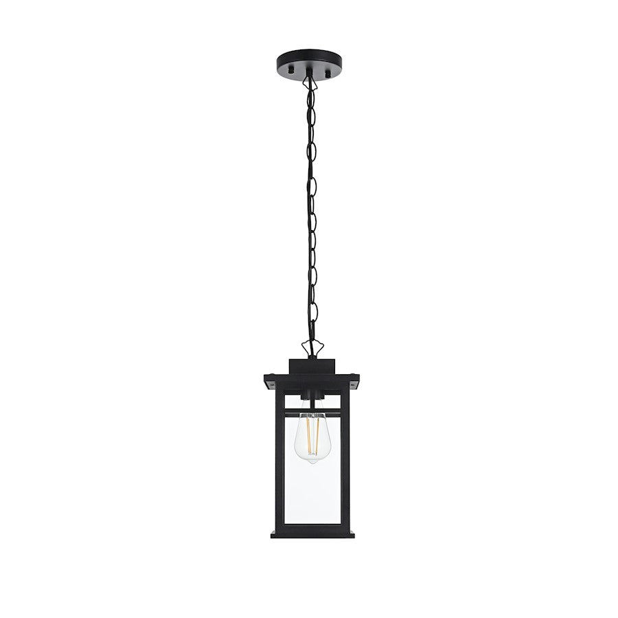Elegant Lighting Mercer 1 Light Outdoor Pendant, Black