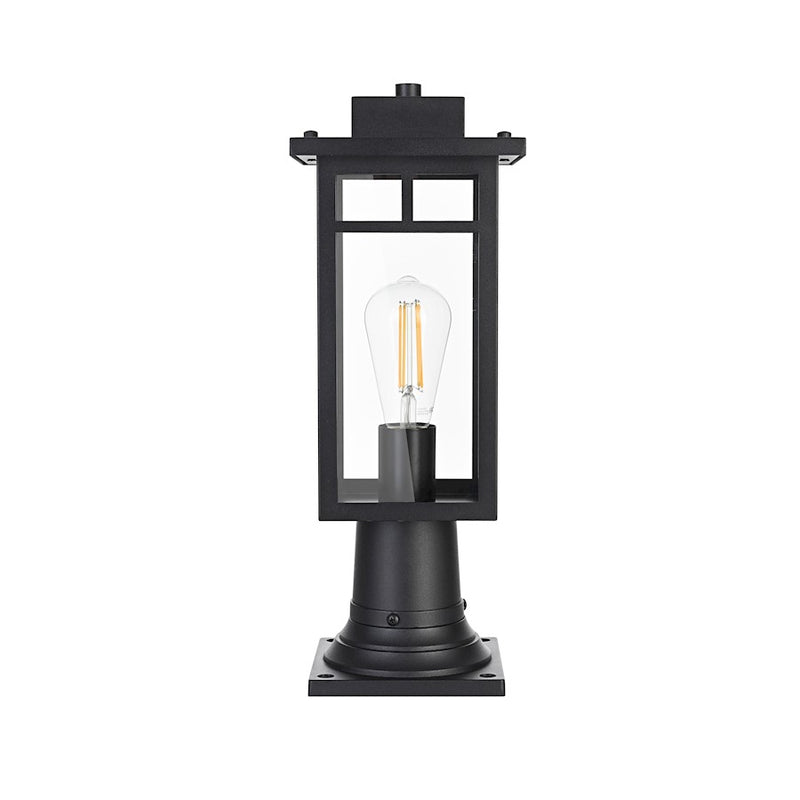 Elegant Lighting Mercer 1 Light Outdoor Post Light, Black