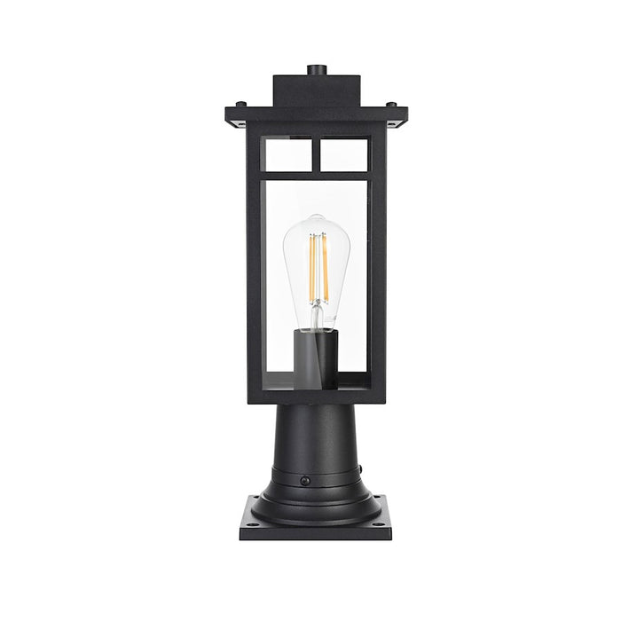 Elegant Lighting Mercer 1 Light Outdoor Post Light, Black